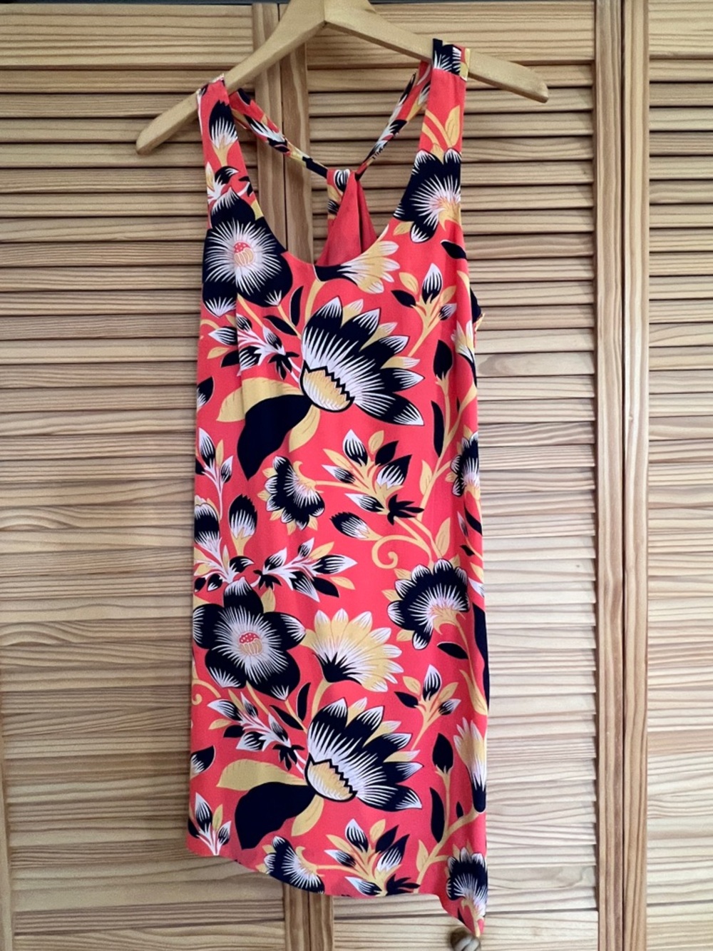 J. Crew Coral Floral Silk Tank Dress